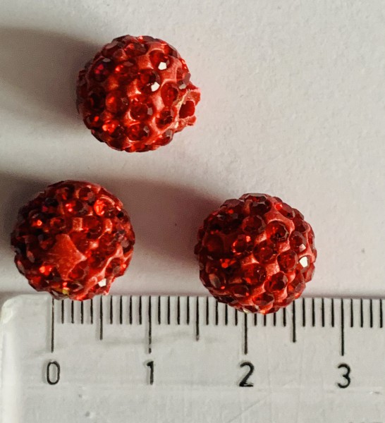 Shamballa kuličky červená 12mm