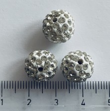Shamballa kuličky bílé 12mm