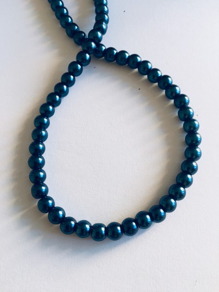 Voskové perly 6mm modrá tmavá