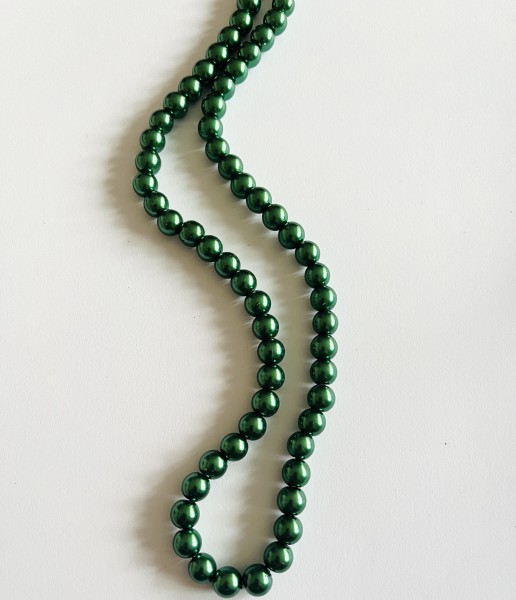 Voskové perly 6mm zelená tm.