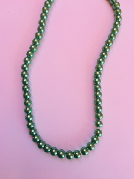 Voskové perly 6mm zelená