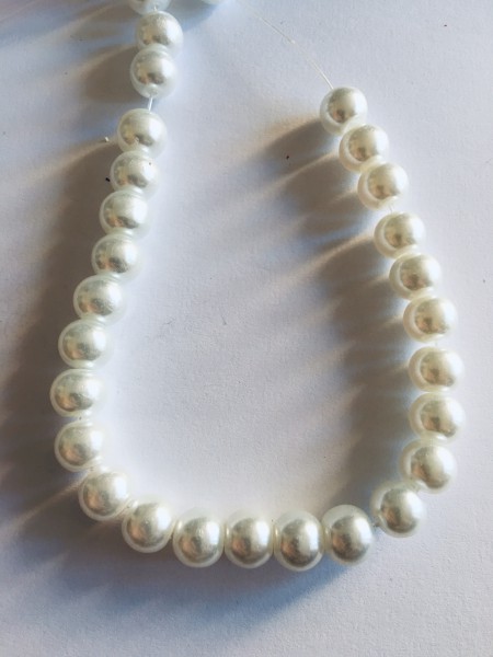 Voskové perly 8mm bílé